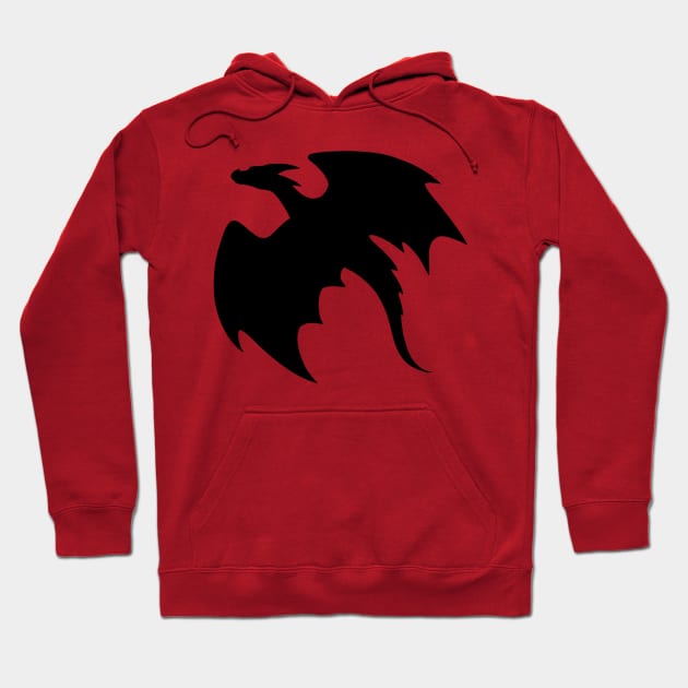 Flying Black Dragon Hoodie by Lady Lilac